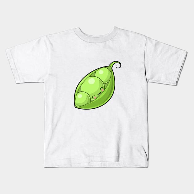 Kawaii peas vegetable Kids T-Shirt by Japanese Designs